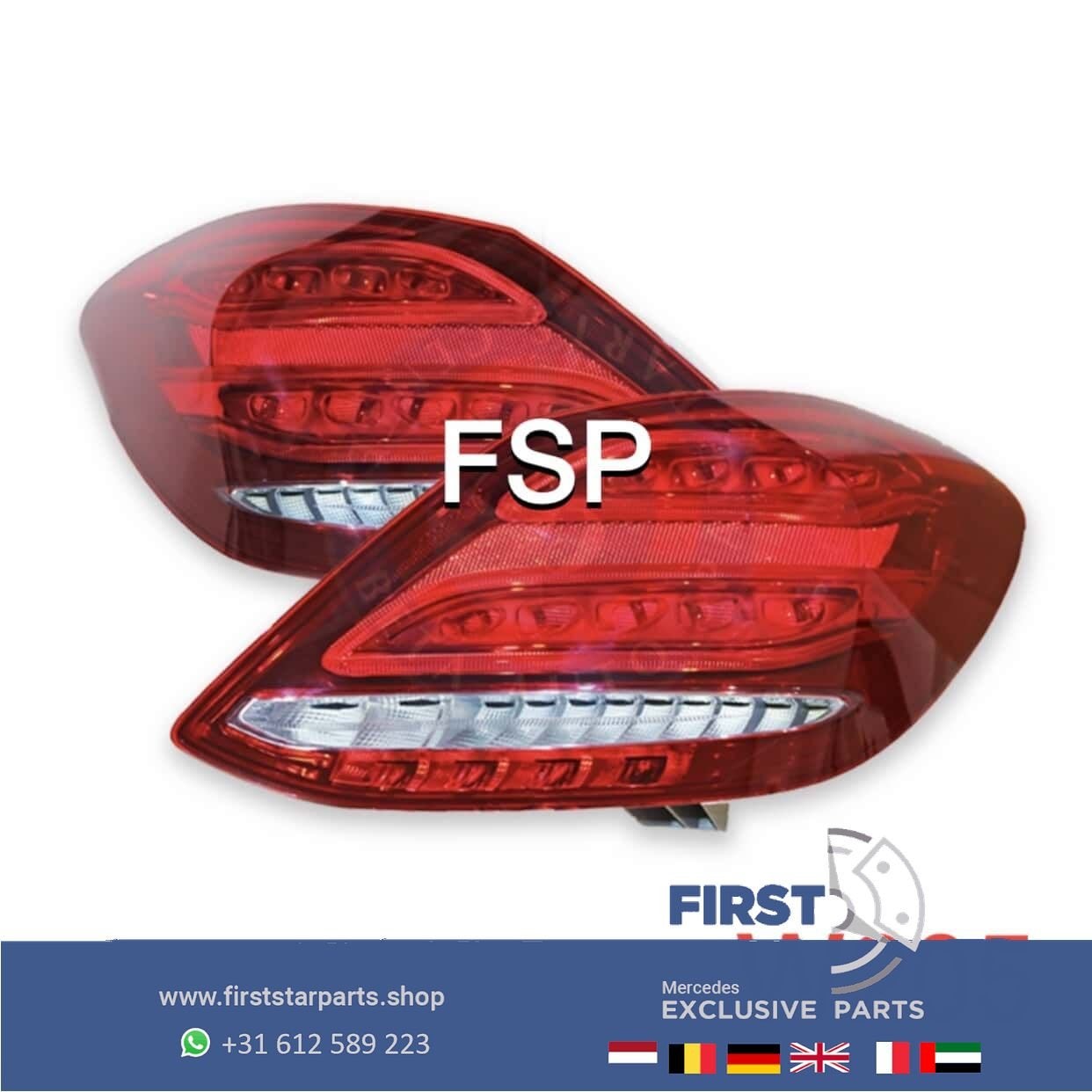 W205 sedan VOL LED ACHTERLICHTEN LINKS RECHTS ORIGINEEL Merc, Gebruikt, -, Ophalen of Verzenden, -