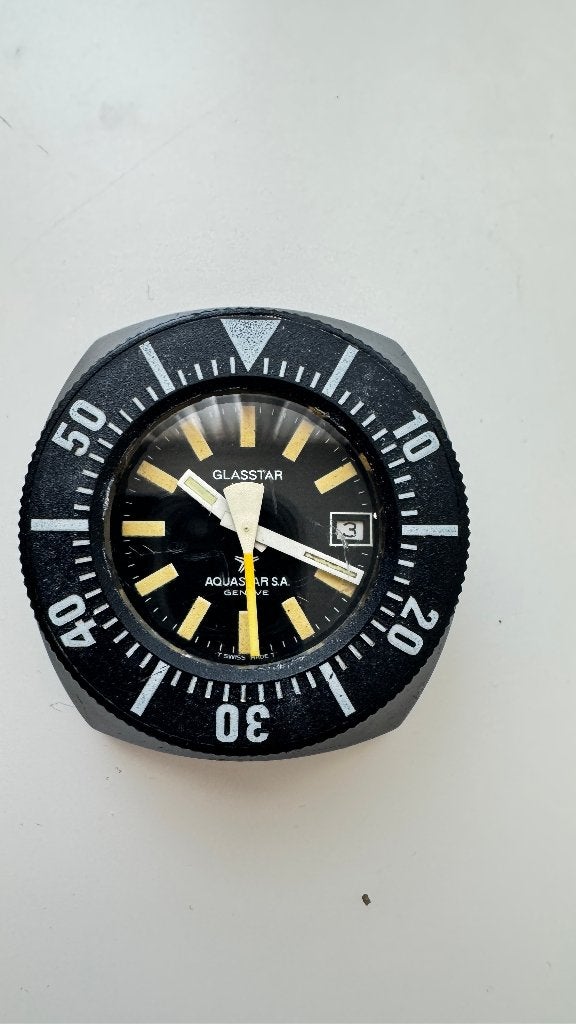 Aquastar Glasstar S.A. Genève Vintage Montre suisse date 70, Enlèvement