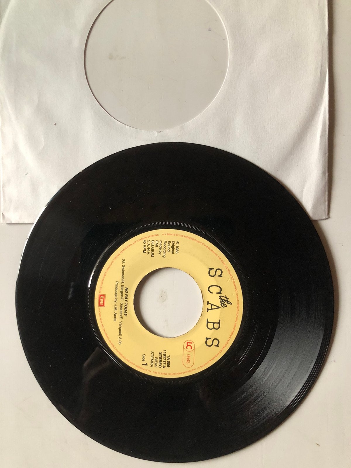 The Scabs: no pay today (1983; belpop), Verzenden, Zo goed als nieuw