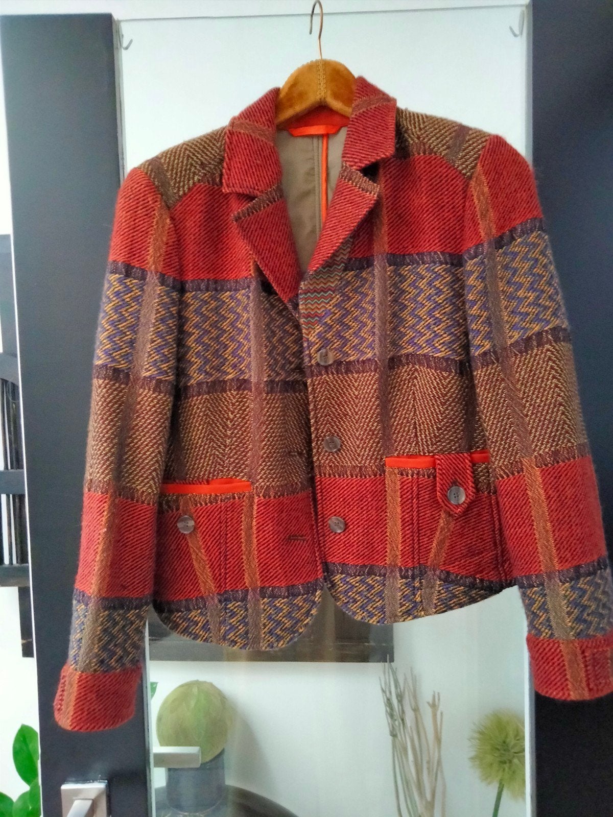 Etro Milano.Kort jasje in herfstkleuren  .S of kleineM., Enlèvement ou Envoi