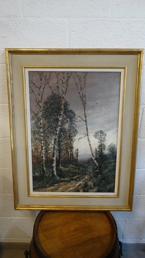 Eugene Fehdmer 1846-1918., Antiek en Kunst, Kunst | Schilderijen | Klassiek, Ophalen, Doek, Gesigneerd, Landschap