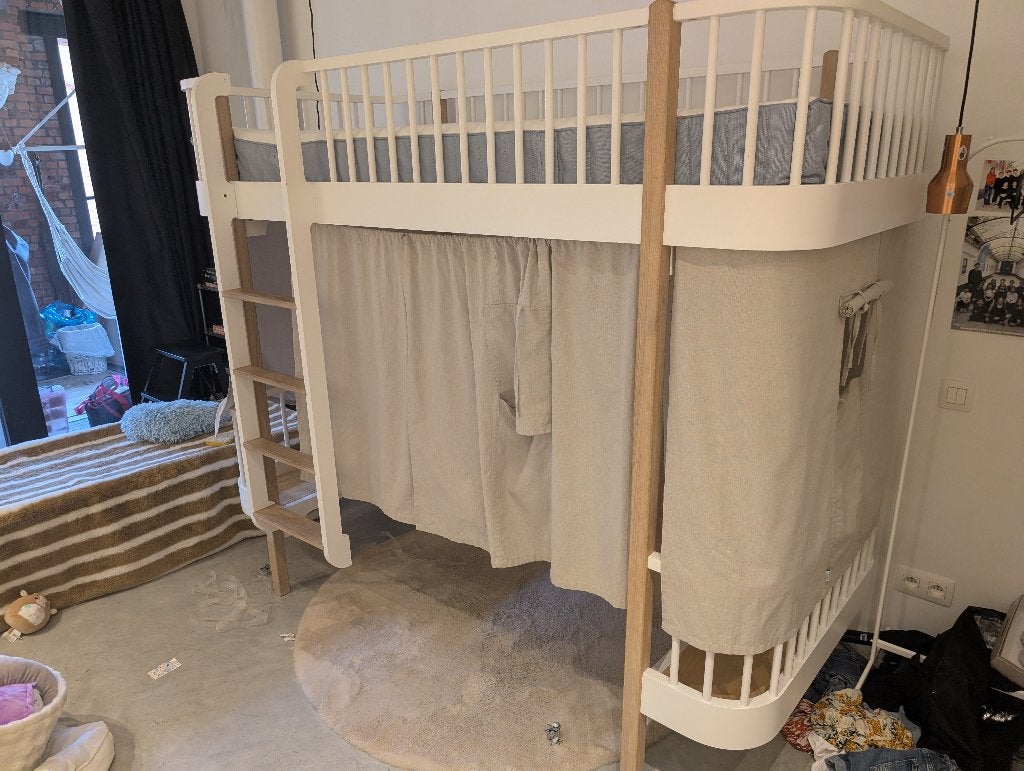 Oliver Furniture Wood Original bunk bed, white/oak, Ophalen, Wit, 190 cm of minder, Zo goed als nieuw