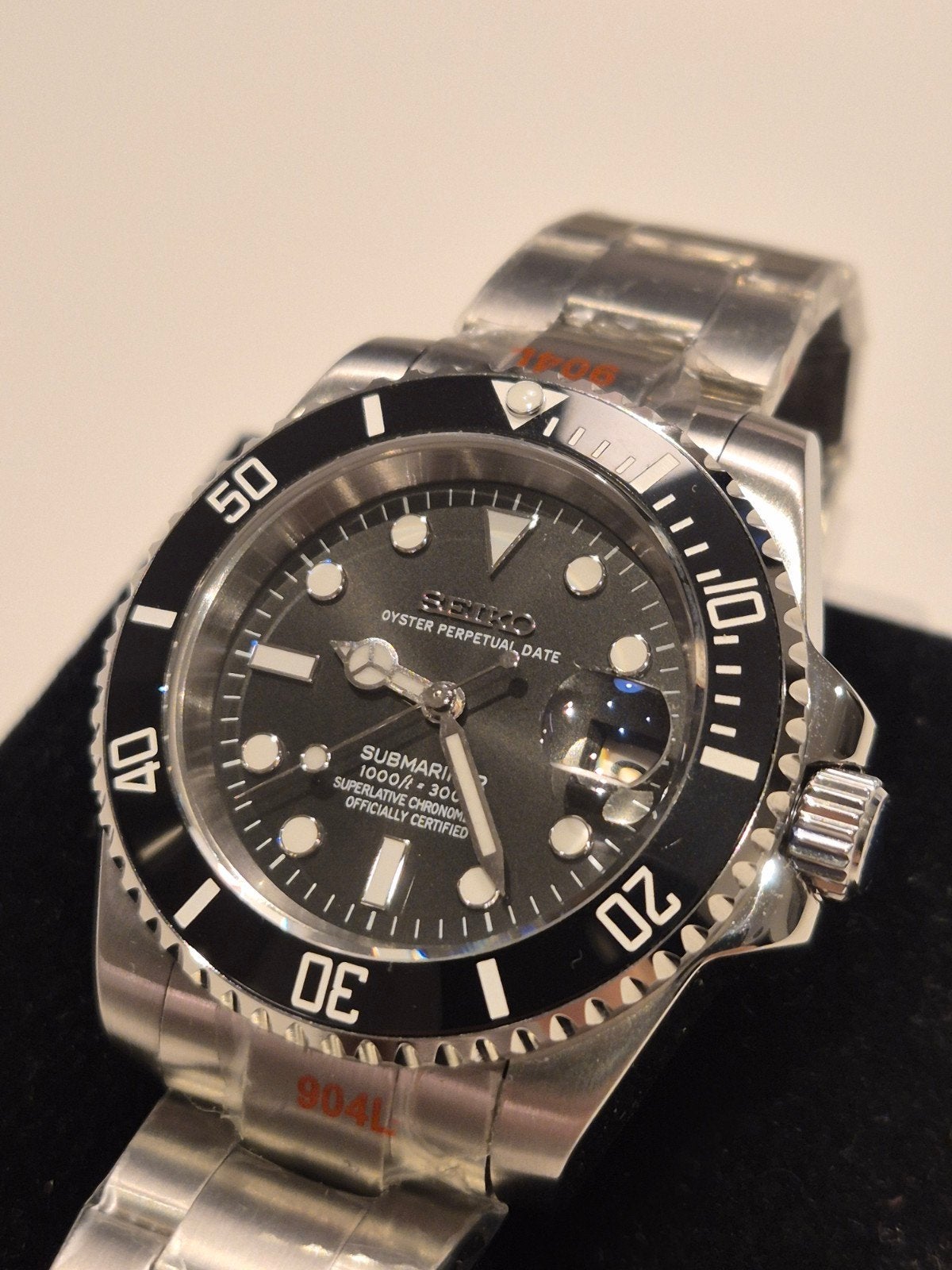 Montre automatique Seiko Mod Submariner, Enlèvement ou Envoi, Seiko