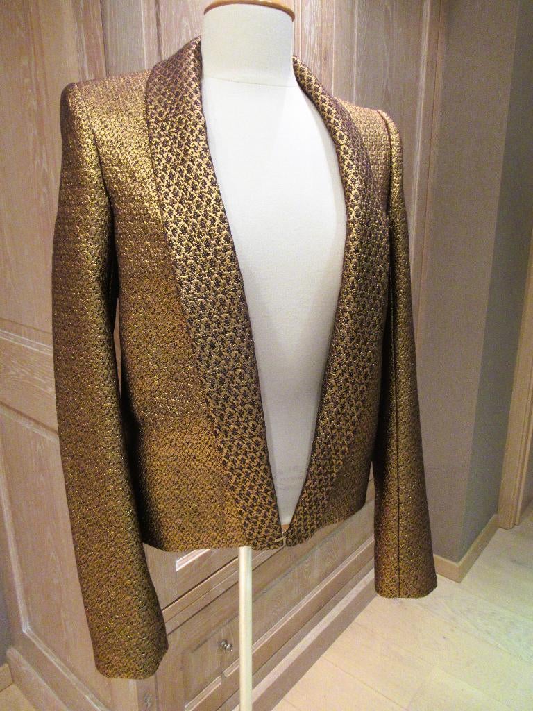 Lanvin goudkleurig jacket met sjaalkraag, Fr 36 NIEUW, Autres couleurs, Taille 36 (S), Manteau, Envoi