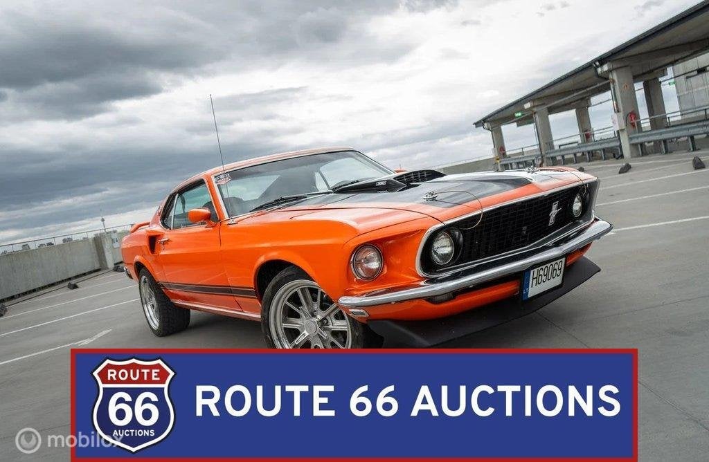 Ford Mustang Mach 1 | 1969 | Route 66 Auctions, Auto's, Zwart, Bedrijf, Handgeschakeld, Overige carrosserie