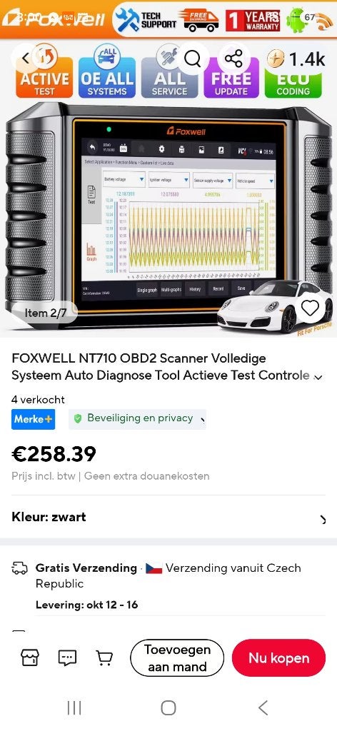 Foxwell nt710, Ophalen of Verzenden, Nieuw