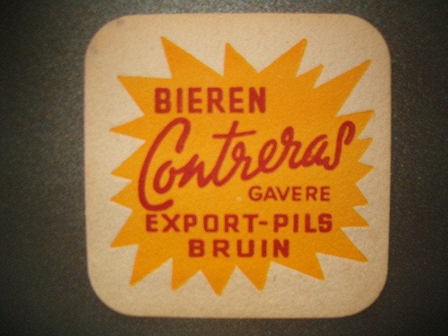 Tapis à bière Contreras Gavere : 95 x 95 mm, Enlèvement ou Envoi, Utilisé, Sous-bock