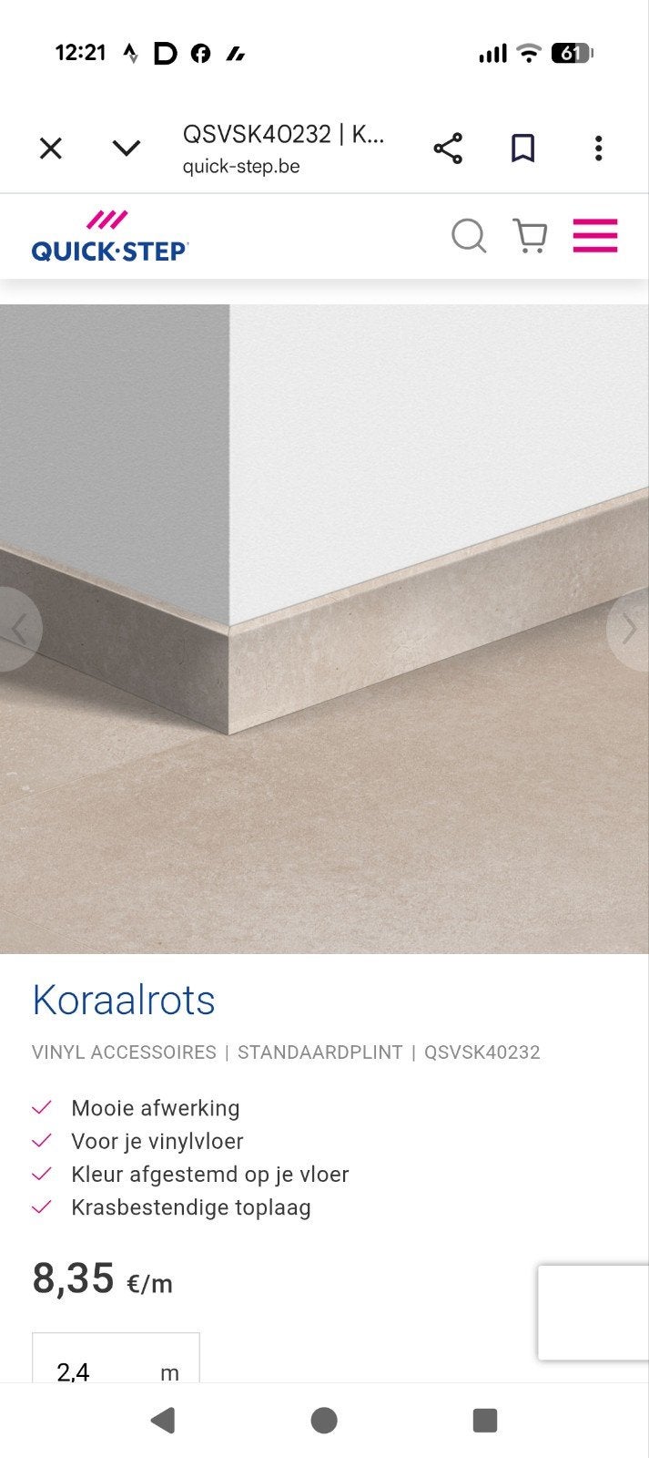 Plinten Quick-Step, Doe-het-zelf en Bouw, Plinten en Afwerking, Ophalen, Plinten