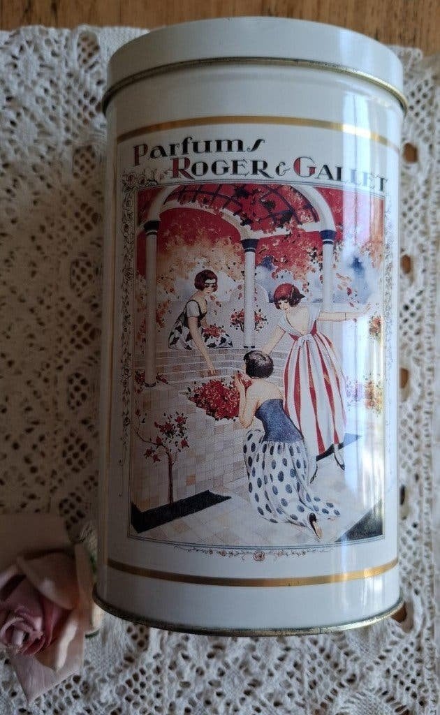 Vintage Frans Roger & Gallet blik,  Art Nouveau afbeelding, Enlèvement ou Envoi, Utilisé, Autre, Autres marques