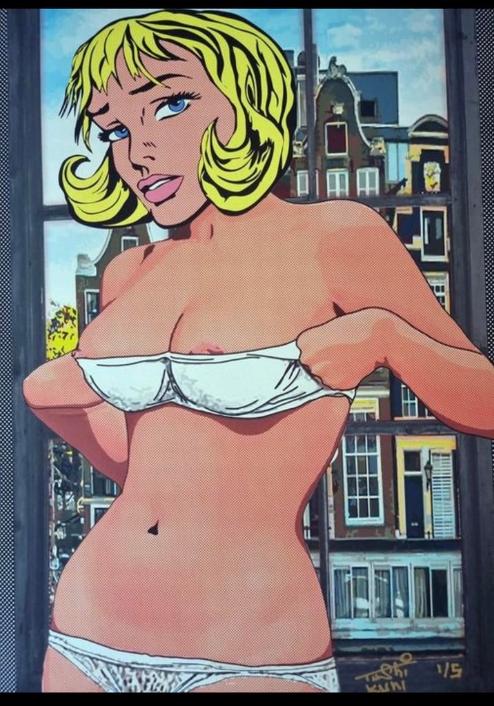 Gesigneerde giclee van Tushikuni (vs Lichtenstein), Antiek en Kunst, Ophalen of Verzenden