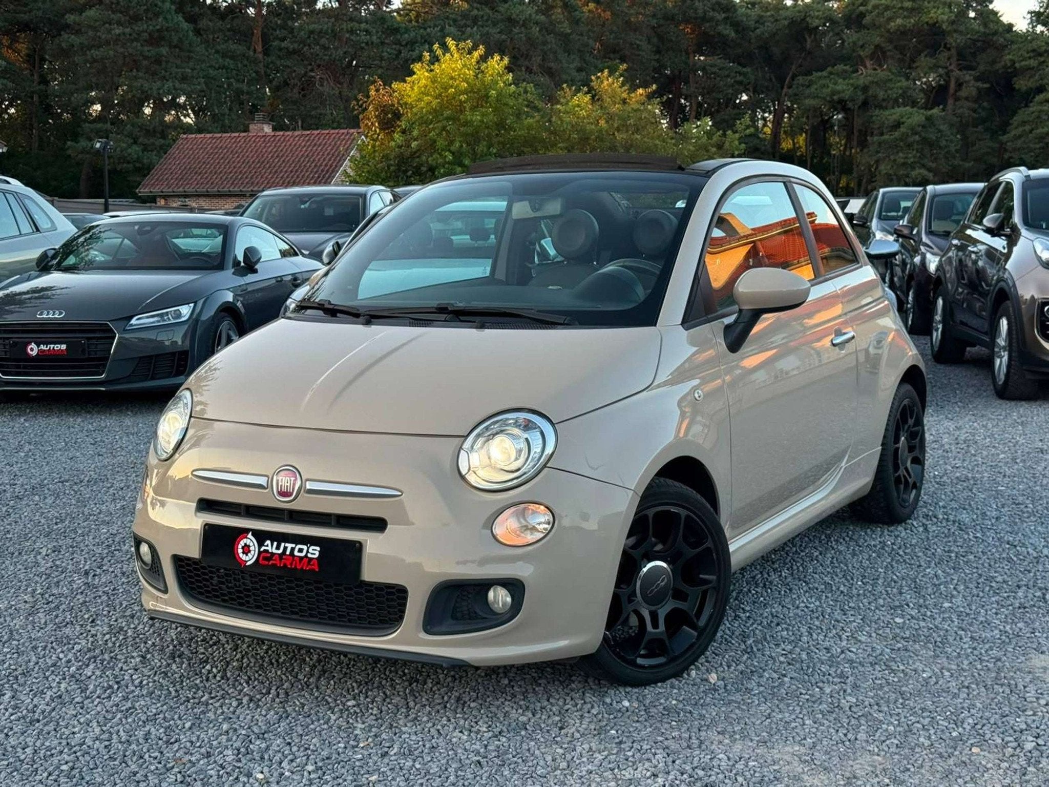 Fiat 500C TwinAir Airco ElektrR Sport ParkeerSensoren *, Auto's, 4 zetels, Gebruikt, Cabriolet, 875 cc
