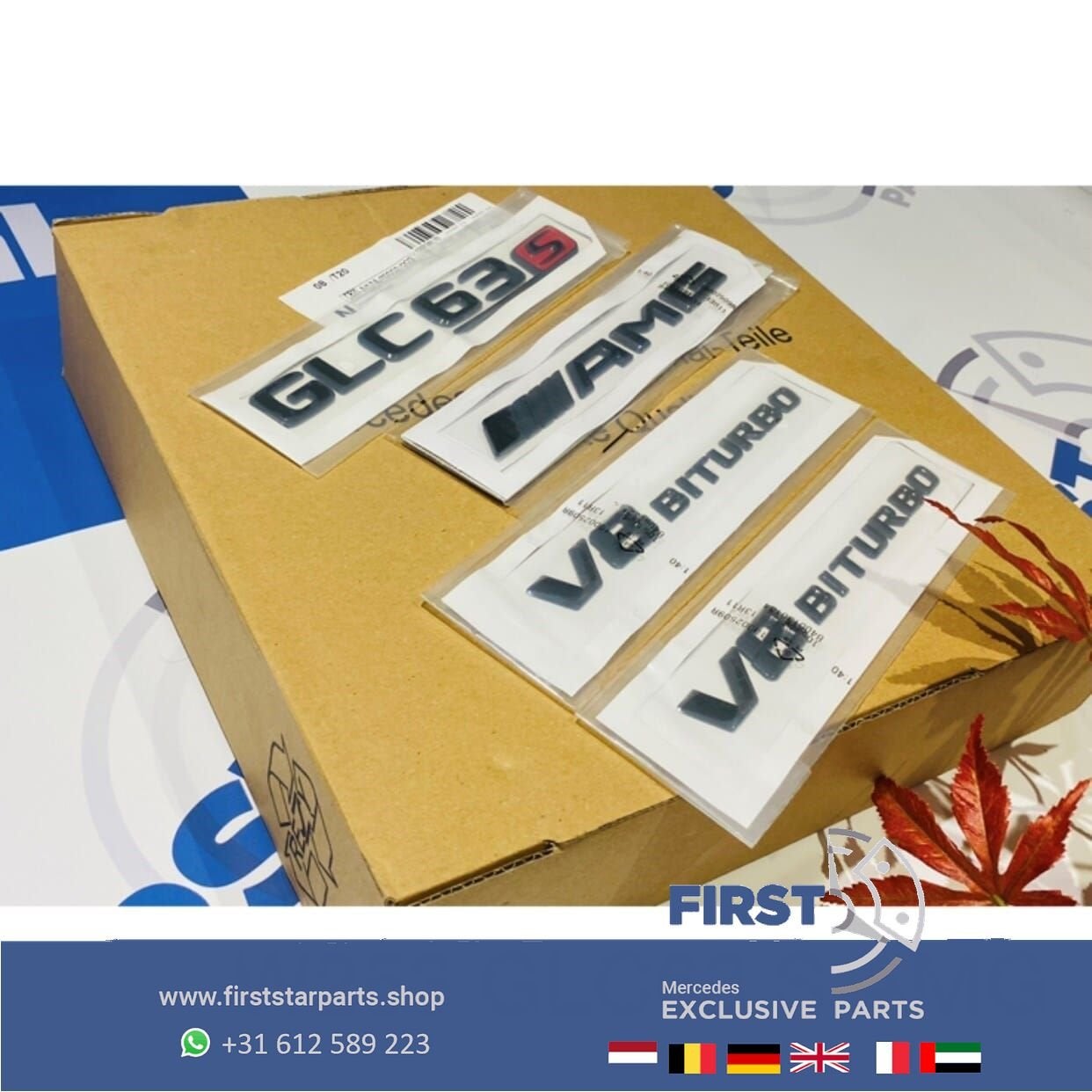 W253 GLC63S AMG LOGO SET ZWART GLC 63 S EMBLEMEN SET Mercede, Gebruikt, -, Ophalen of Verzenden, -