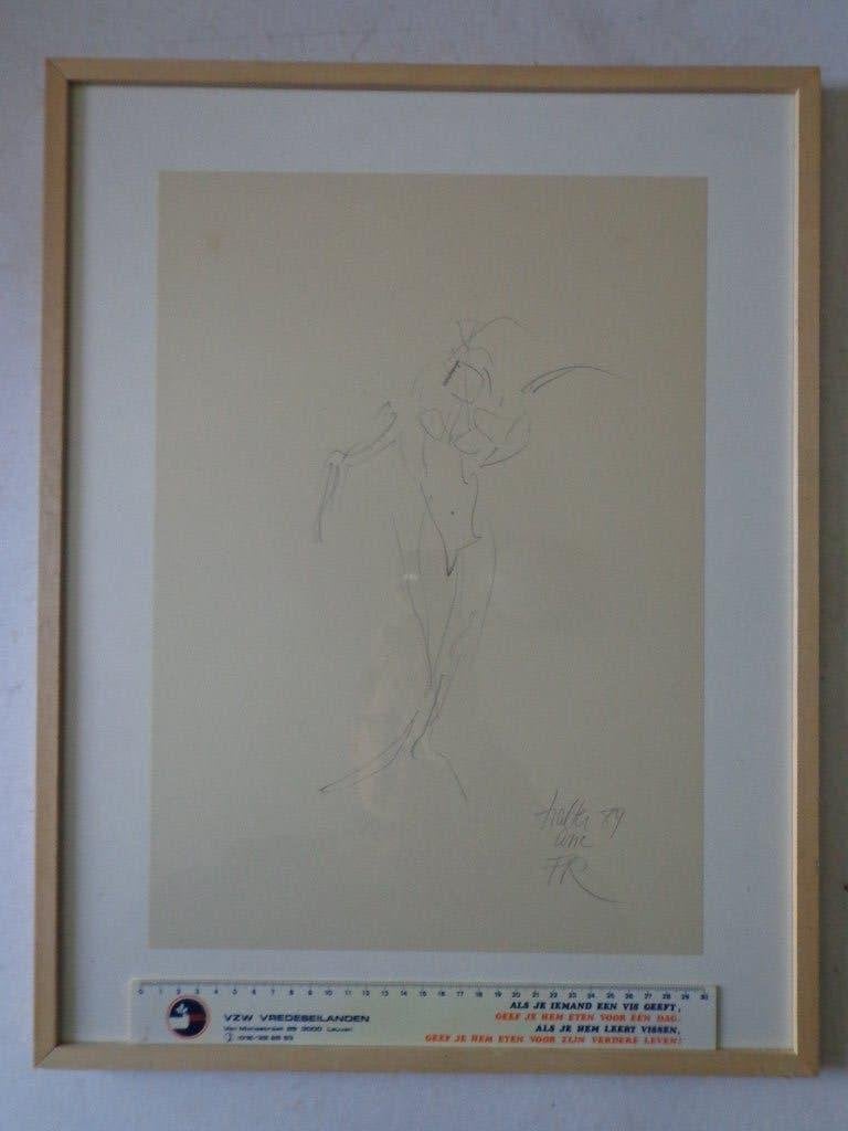 KOOPJE originele potloodtekening Frits Vertongen uit 1989, Antiek en Kunst, Ophalen