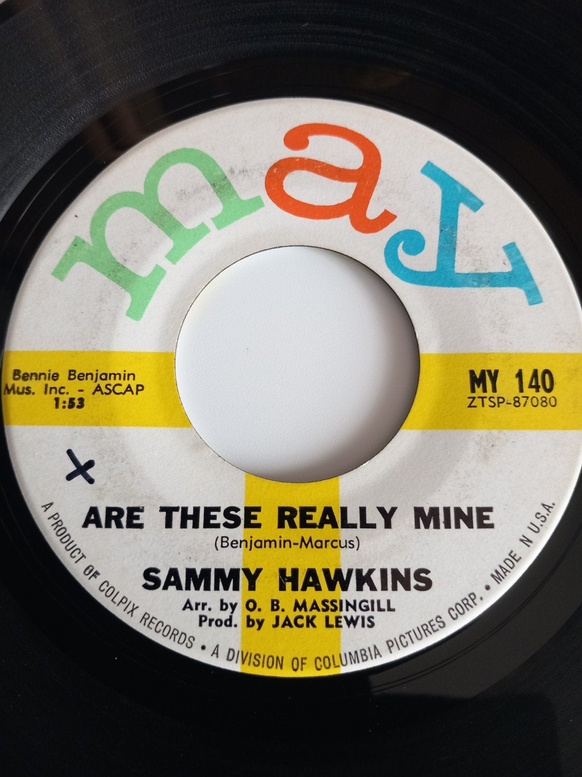 SAMMY HAWKINS. 2 SIDE OLDIES 45T, Ophalen of Verzenden