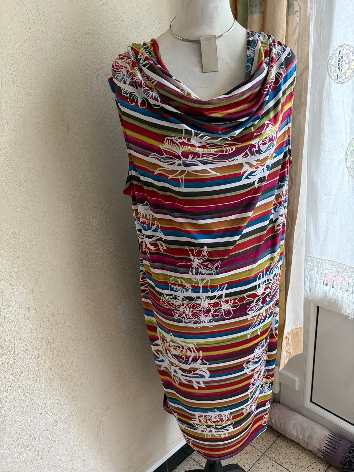 Mara Desideri Veelkleurige Jurk T 3XL (46/48), Kleding | Dames, Jurken, Ophalen of Verzenden, Zo goed als nieuw, Blauw