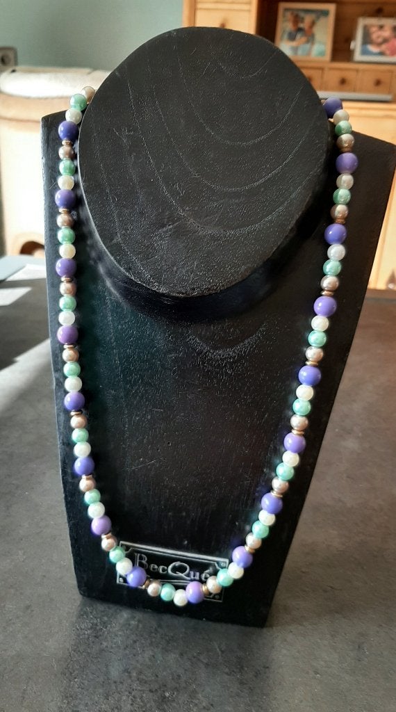 Te koop: Leuke halssnoer met kleine bolletjes., Ophalen of Verzenden, Nieuw, Paars, Overige materialen
