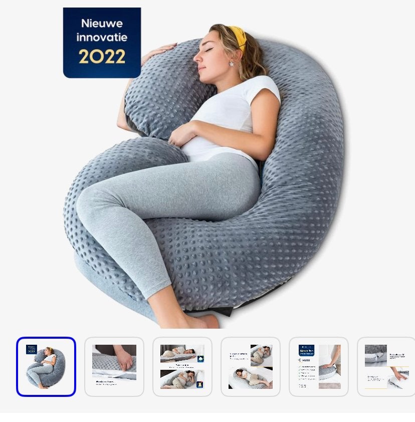 Comfortabel en groot Slaap- en voedingskussen - C- vorm, Kinderen en Baby's, Ophalen, Zo goed als nieuw, Voedingskussen