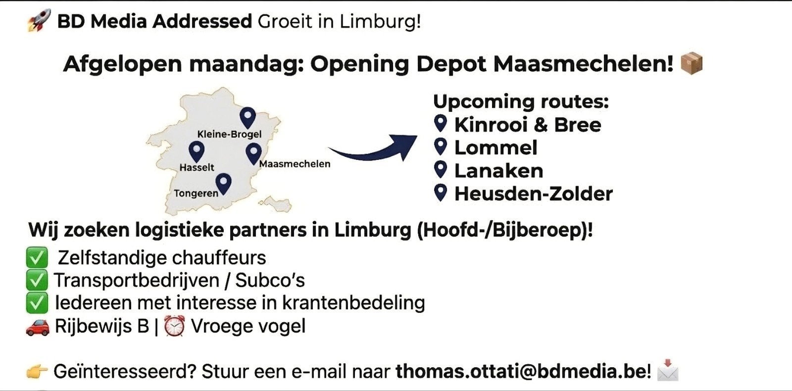 koerier Limburg, Ophalen of Verzenden
