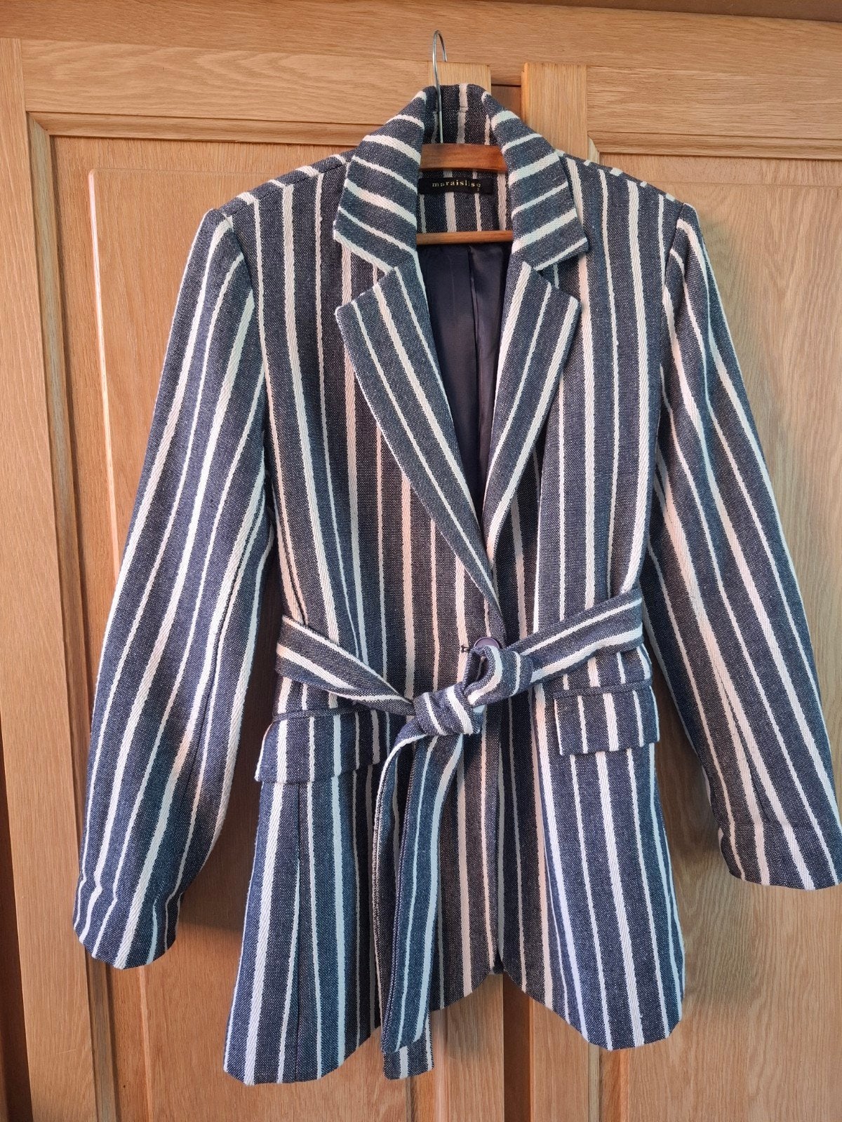 Neuf blazer ligné bleu blanc M, Neuf, Taille 38/40 (M), Enlèvement ou Envoi, Bleu