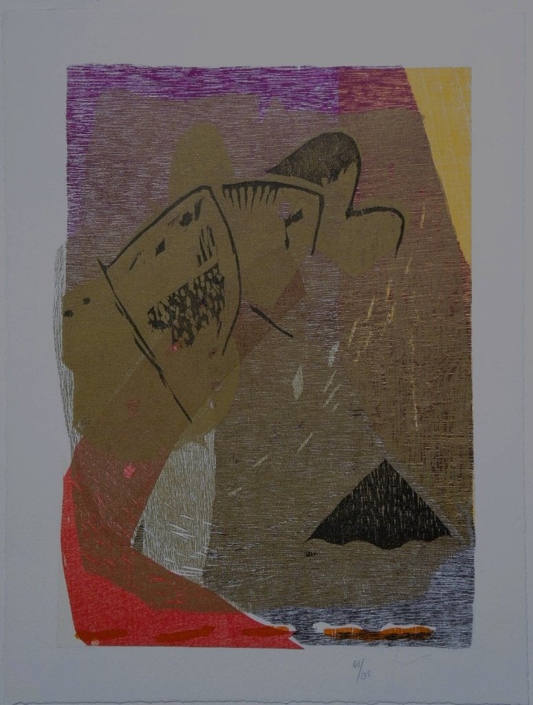 Onvermelde Maker gemengde techniek "Abstract" nummer  48/135, Autre technique, Abstrait, Enlèvement, Édition limitée