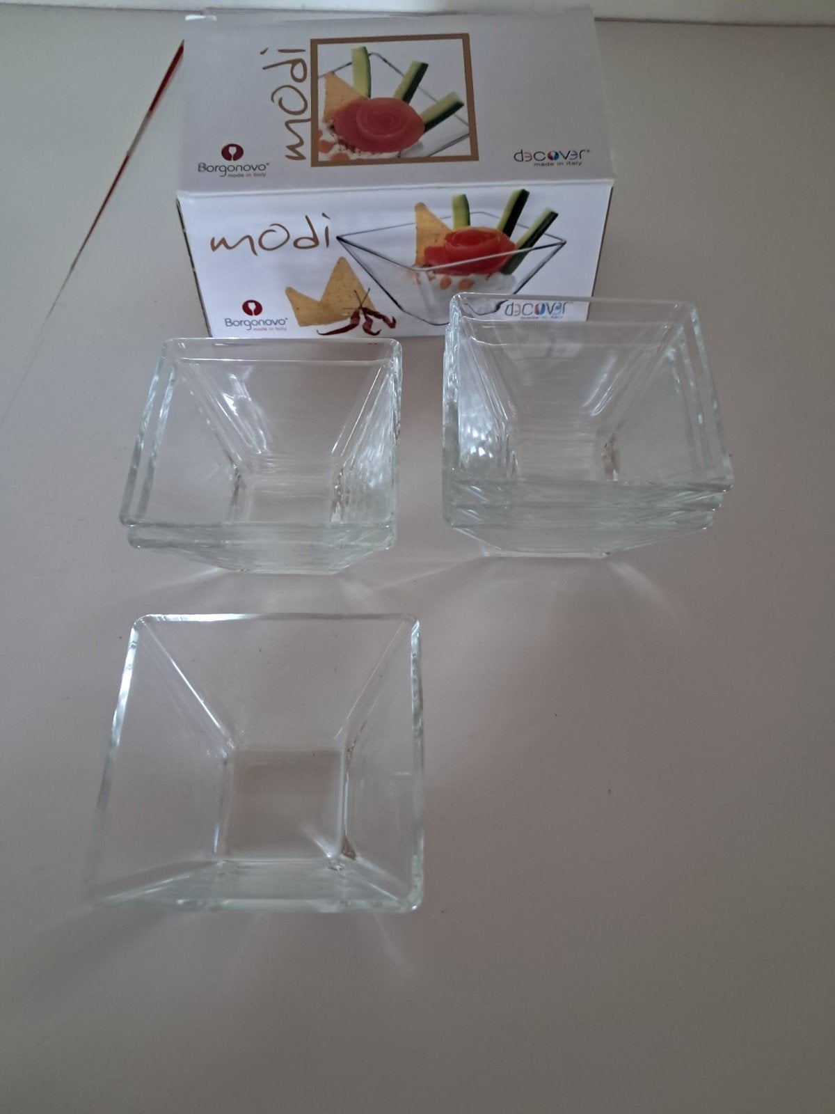 Serveer potjes in glas. 6 + 2 stuks, Huis en Inrichting, Nieuw, Ophalen of Verzenden, Glas, Kom(men)