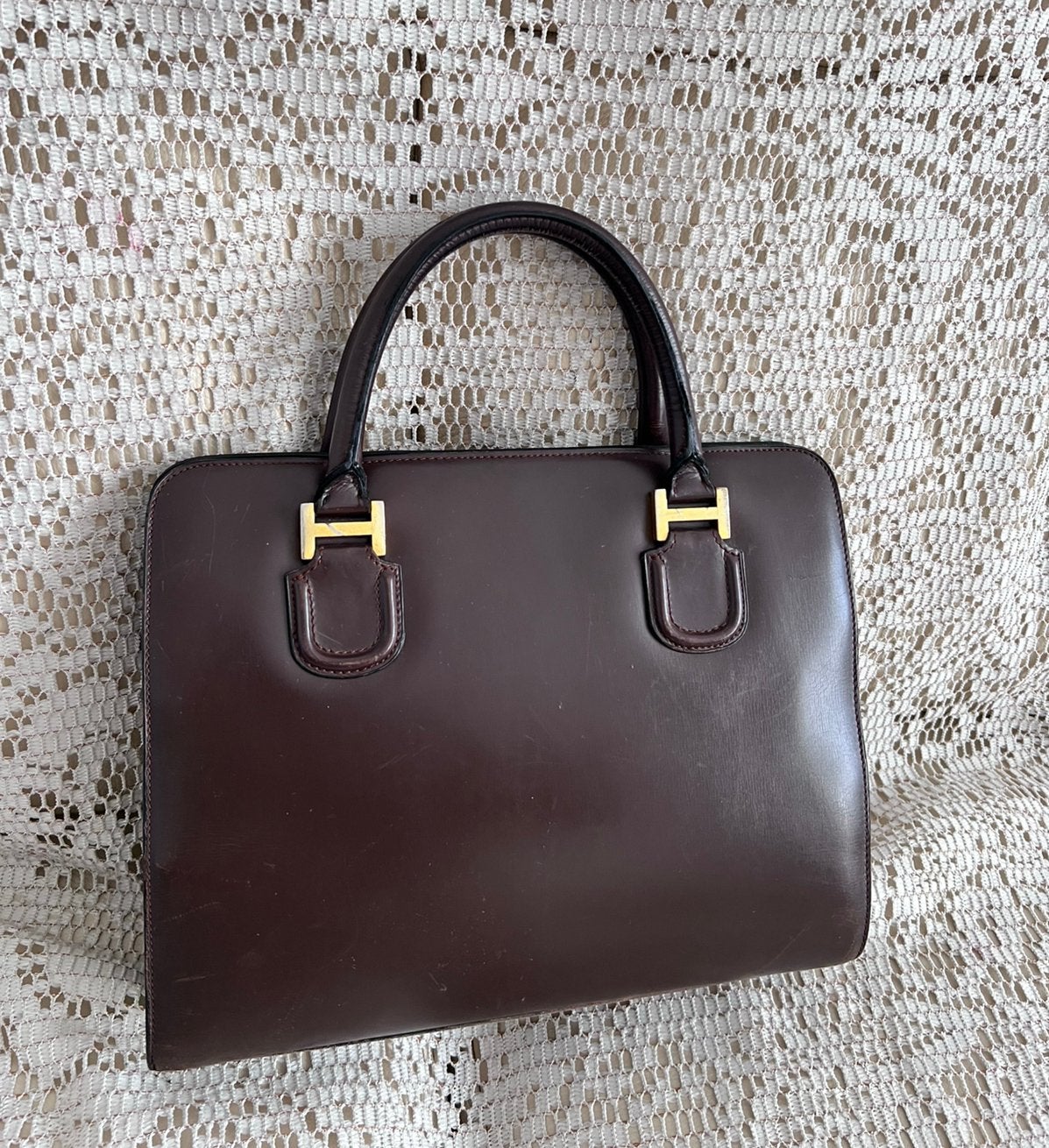 Sac DELVAUX vintage cuir marron, Enlèvement ou Envoi, Comme neuf