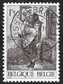 1 Postzegel België 1971 Jeugdfilatelie, Oblitéré, Enlèvement ou Envoi, Enfants, Affranchi