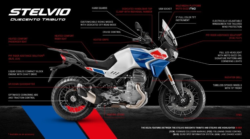 Moto Guzzi Stelvio Duecento Tributo, Permis Moto A, Entreprise, Plus de 35 kW, Poignées chauffantes
