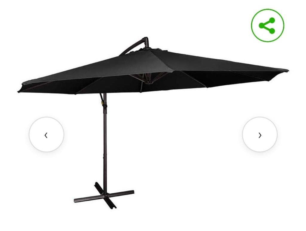 Zweefparasol+parasolvoet, Ophalen, Verstelbaar, 3 tot 4 meter, Zweefparasol