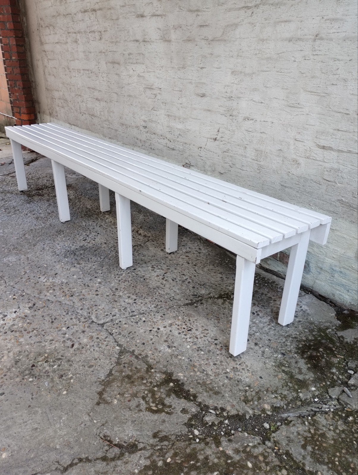 Joli grand canapé blanc... 2m40... hauteur 48cm..., Jardin & Terrasse, Enlèvement