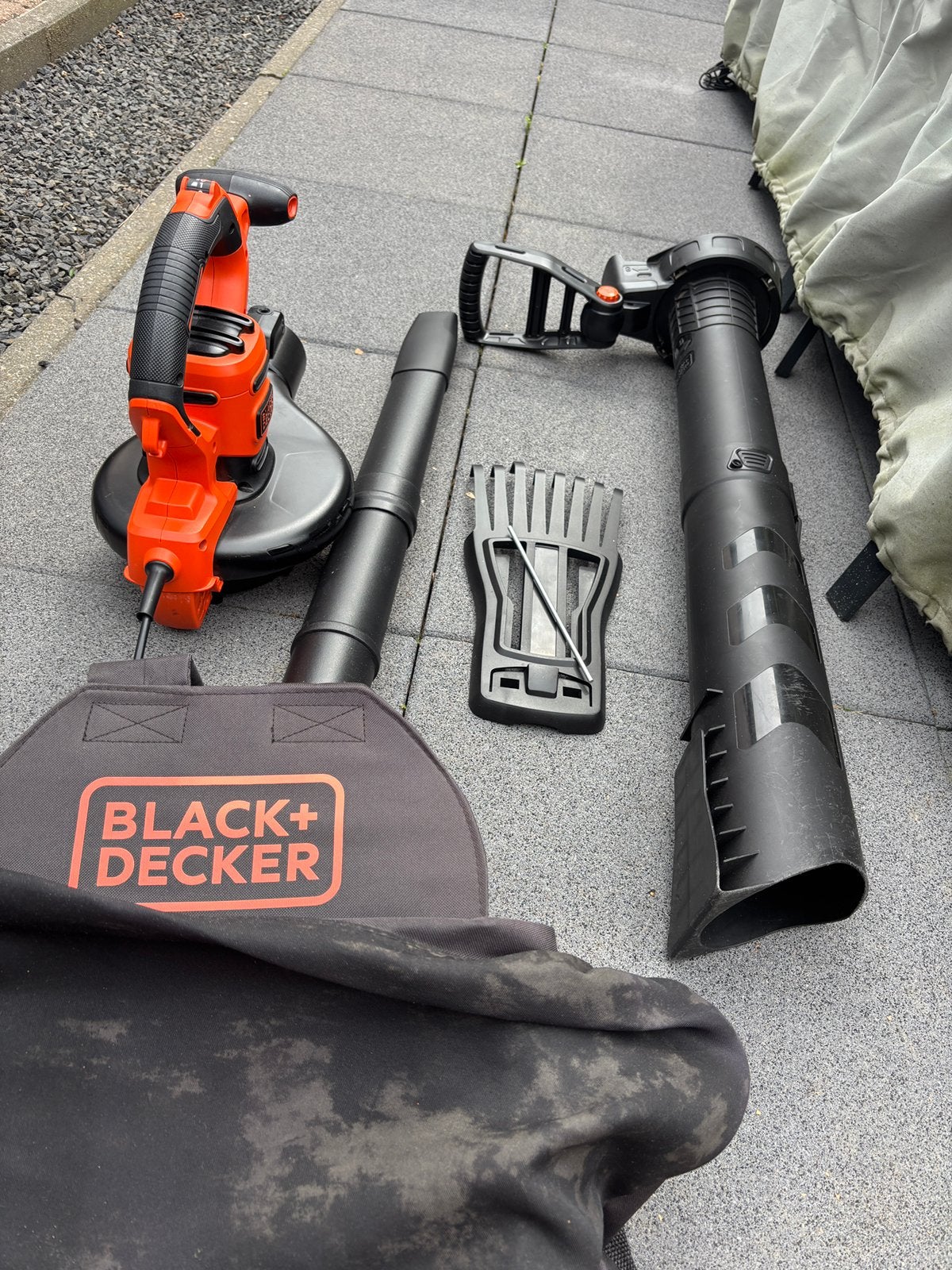 Black & Decker bladruimer, Tuin en Terras, Bladblazers, Gebruikt, Ruggedragen, Elektrisch, Met opvangzak, Met versnipperfunctie