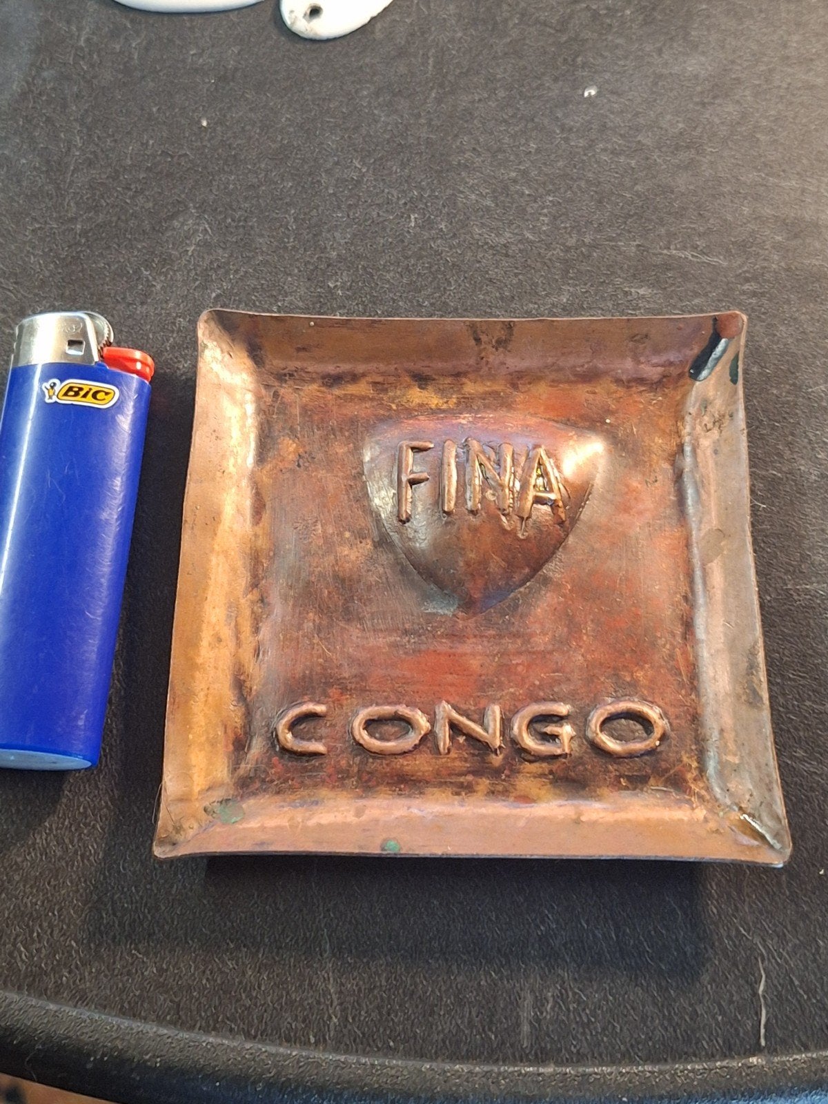 Cendrier ancien cuivre ambouti pub fina congo, Enlèvement ou Envoi