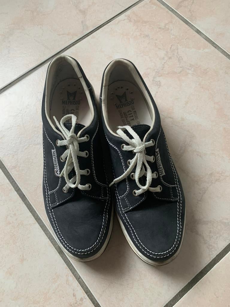 Stevige schoenen Memphisto 38 donkerblauw met wit weinig g, Ophalen of Verzenden, Zo goed als nieuw, Wit