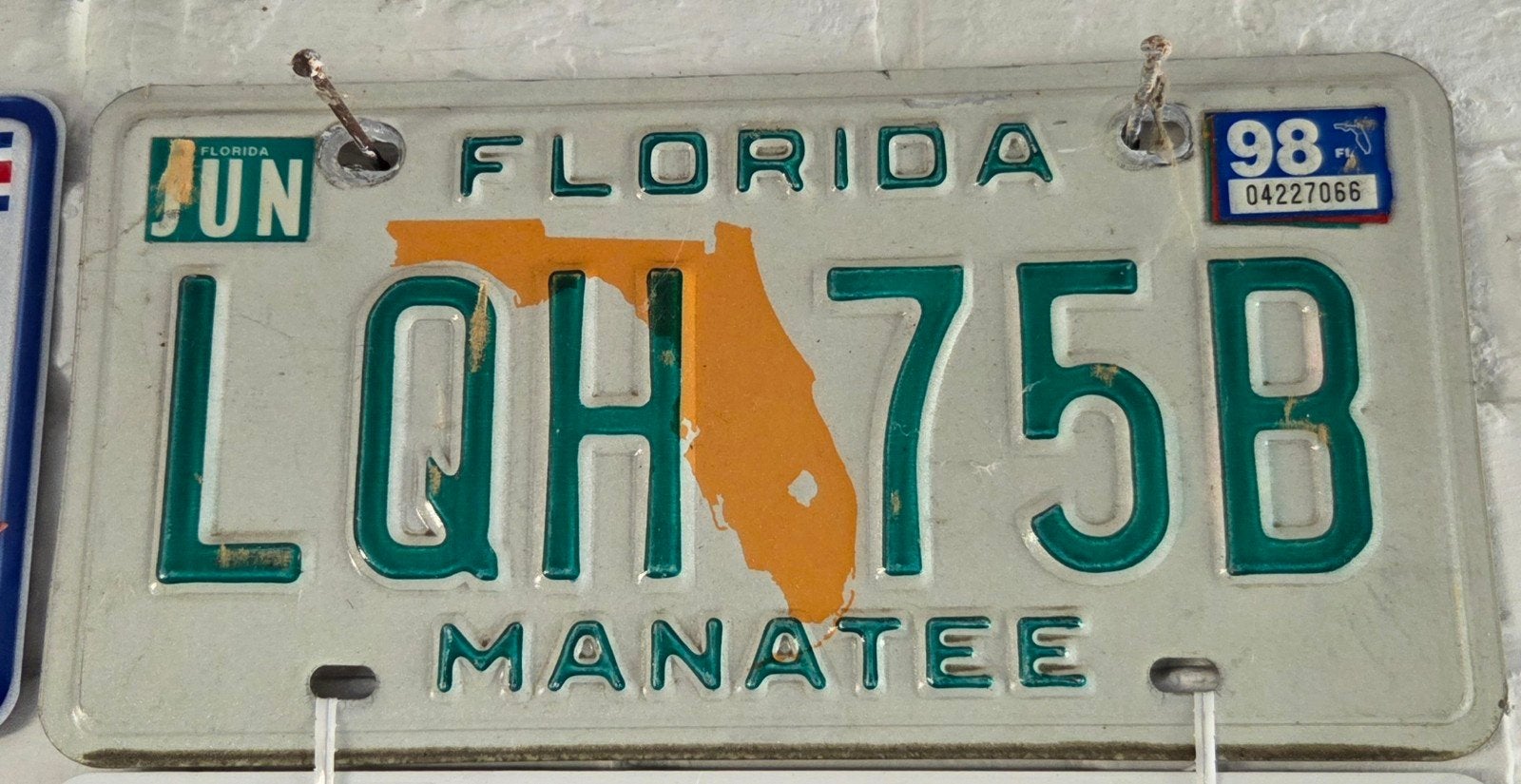 authentique plaque d immatriculation Floride, Collections, Collections Autre, Enlèvement