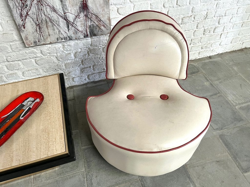 Cocktail zeteltje in leder., Vintage, Banc droit, Une personne, Enlèvement