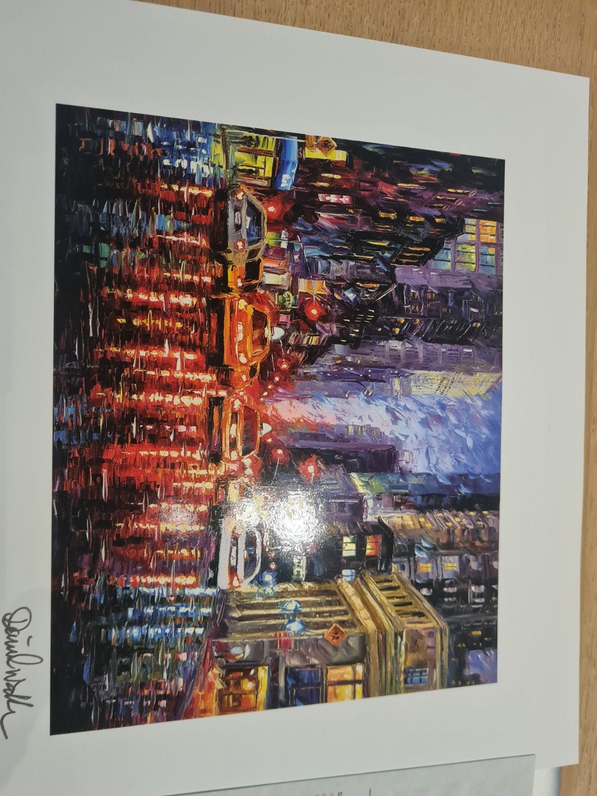 Kleine lithografie Daniel Wall " Rainy Manhattan Night", Antiek en Kunst, Kunst | Litho's en Zeefdrukken, Ophalen, Lithografie