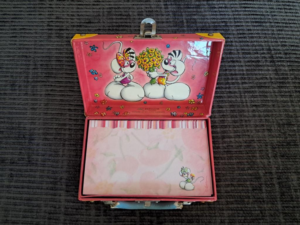 Boîte Diddl avec petites feuilles, Collections, Enlèvement ou Envoi, Diddl, Utilisé, Papier, Carte ou Papeterie
