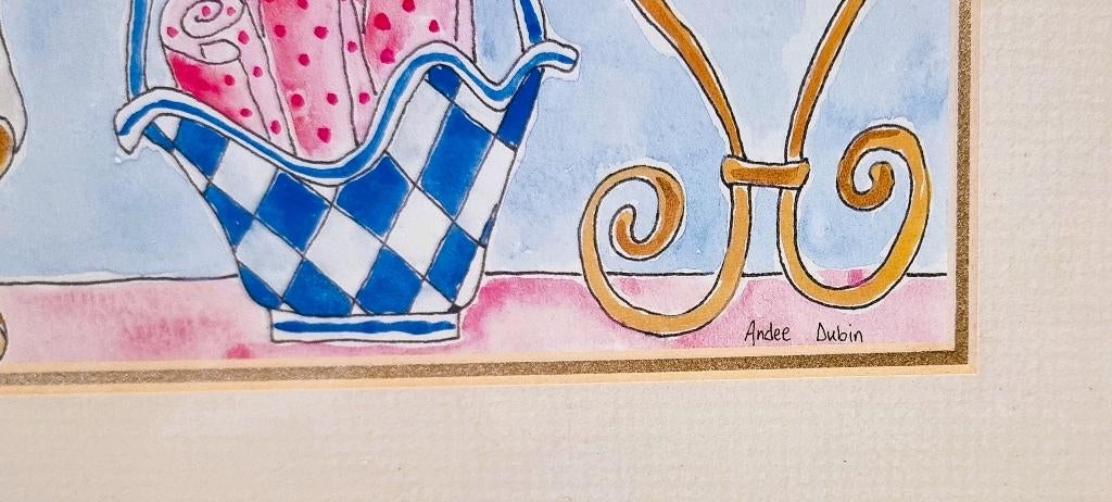 Aquarel van Andee Dubin, gesigneerd., Antiek en Kunst, Ophalen of Verzenden