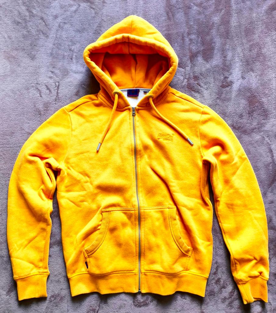 Superdry sweatshirt - maat: M - kleur: geel, Kleding | Heren, Maat 48/50 (M), Geel, Ophalen of Verzenden, Gedragen