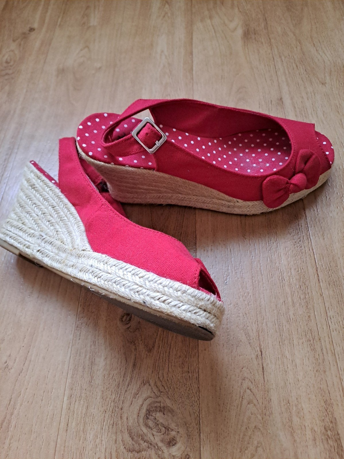 Sandales compensées en corde et tissu p36, Espadrilles, Enlèvement, Neuf, Rouge