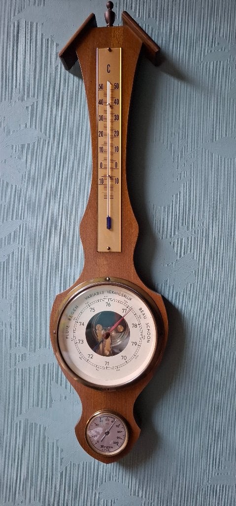Baromètre, thermomètre et hygromètre, Hygromètre, Bois, Enlèvement, Utilisé