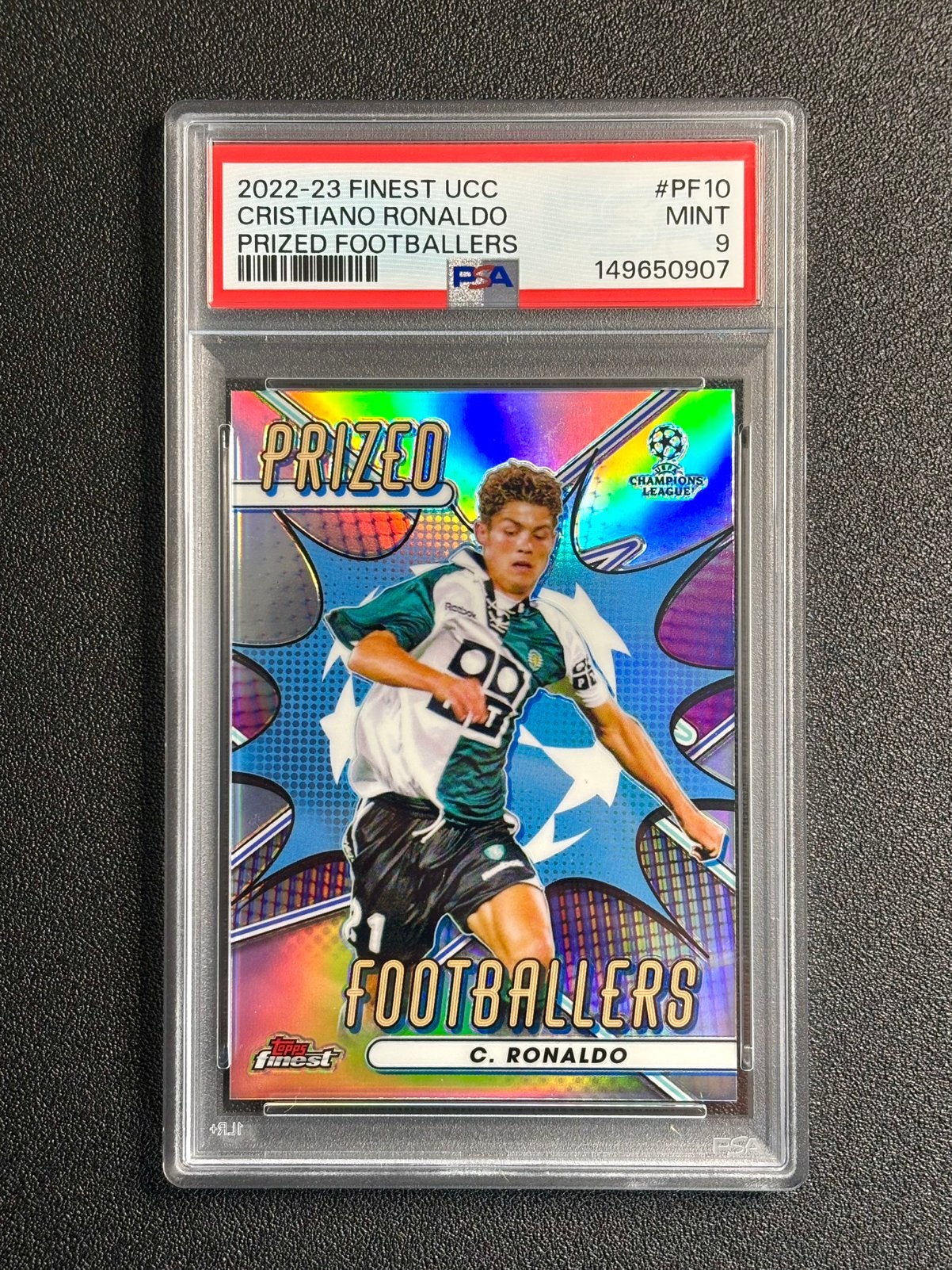 PSA 9 Cristiano Ronaldo 2022 Topps Finest Prized Footballers, Ophalen of Verzenden, Nieuw, Plaatje