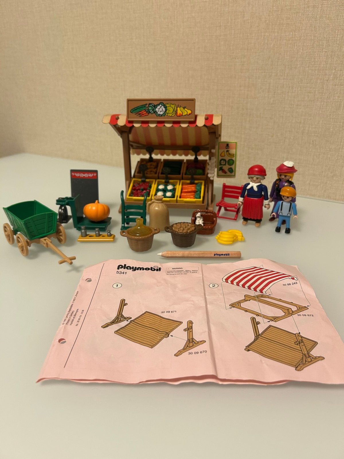 Playmobil 5341 - Groente- en fruitkraam - Rosa-serie, Enfants & Bébés, Enlèvement ou Envoi, Autres séries, Comme neuf, Kit complet
