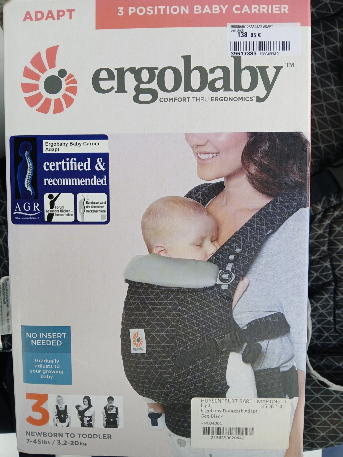 ergobaby adapt draagzak, Kinderen en Baby's, Gebruikt, Buik of Rug, Draagzak, Ophalen