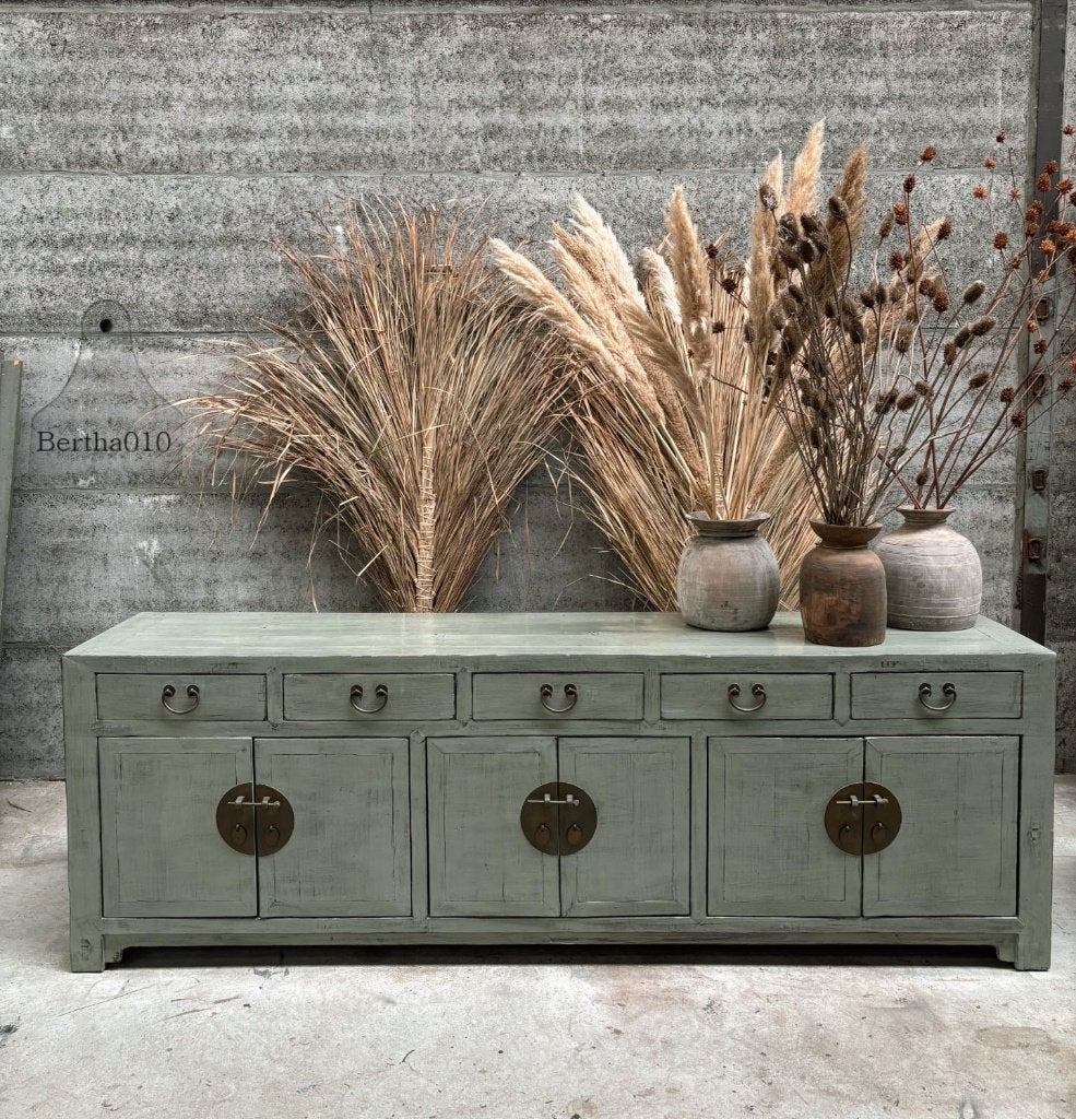 Prachtig lang oud Chinees dressoir lengte 264 cm, Ophalen