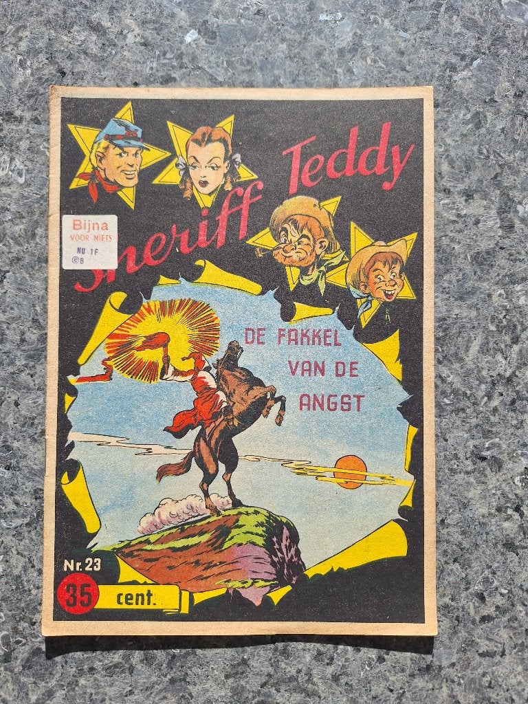 Dami Lehning Sheriff Teddy 23 - Fakkel vd Angst (1955), Eén stripboek, Ophalen of Verzenden, Gelezen