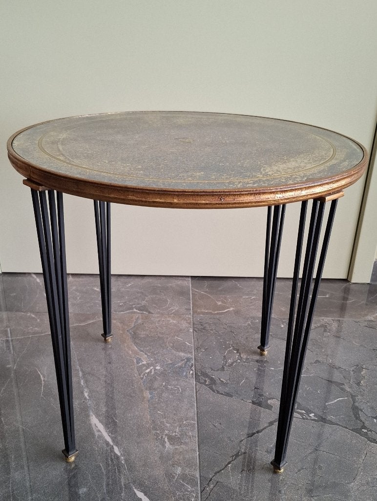 Petite table basse avec plateau églomisé, Enlèvement