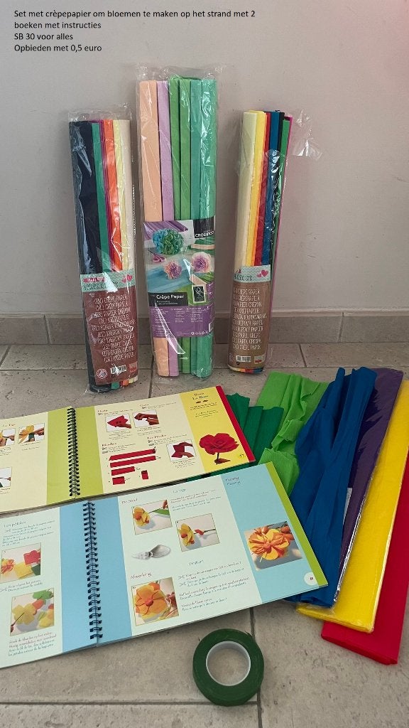 Crèpe papier voor bloemen, Ophalen, Zo goed als nieuw