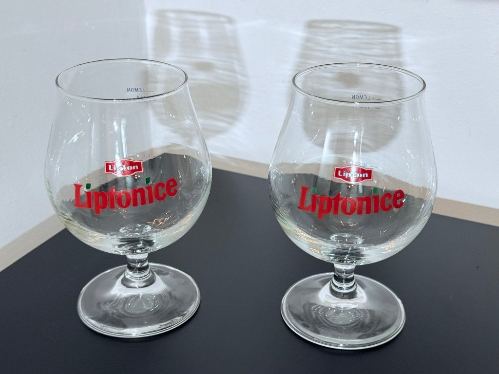 2 verres Liptonice Citron | Verre promotionnel vintage, Envoi, Utilisé, Verre à soda
