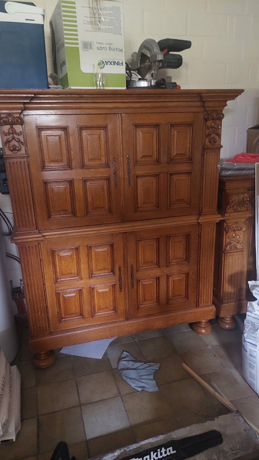 2 eiken kasten, Antiquités & Art, Antiquités | Meubles | Armoires, Enlèvement